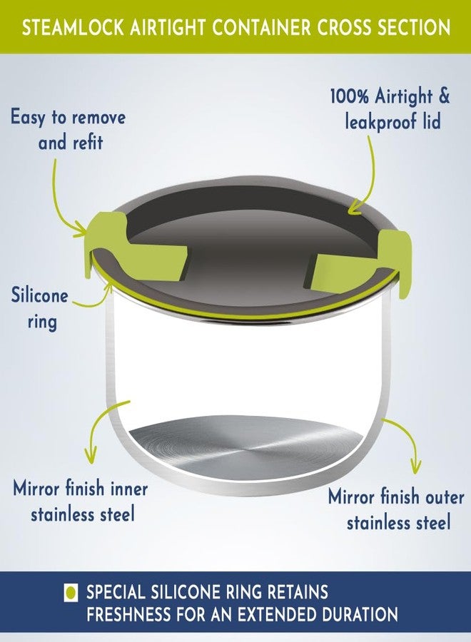 Magnus Opal 2 Stainless Steel Lunchbox Set with Bag - Leak-Proof, Insulated Lunch Box for Kids and Adults - 2 x 350ml Containers with Smart STEAM Lock - Ideal Lunch Boxes for Office Men, Women, School - Image 4
